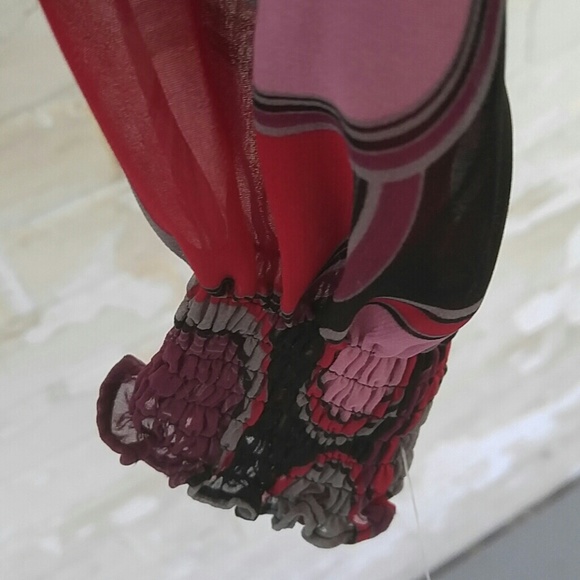 Long sleeves sheer circles print blouse size small - Picture 3 of 3